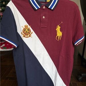 Ralph Lauren Custom Slim Fit Polo in Maroon and Navy